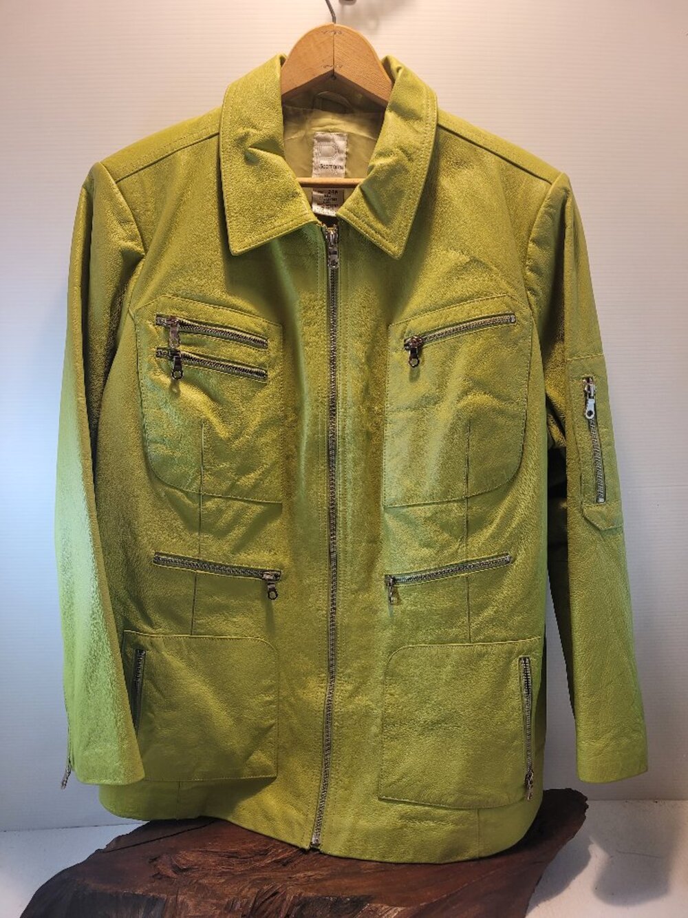 Roamon's Chartreuse Green Leather Jacket Size 24XL